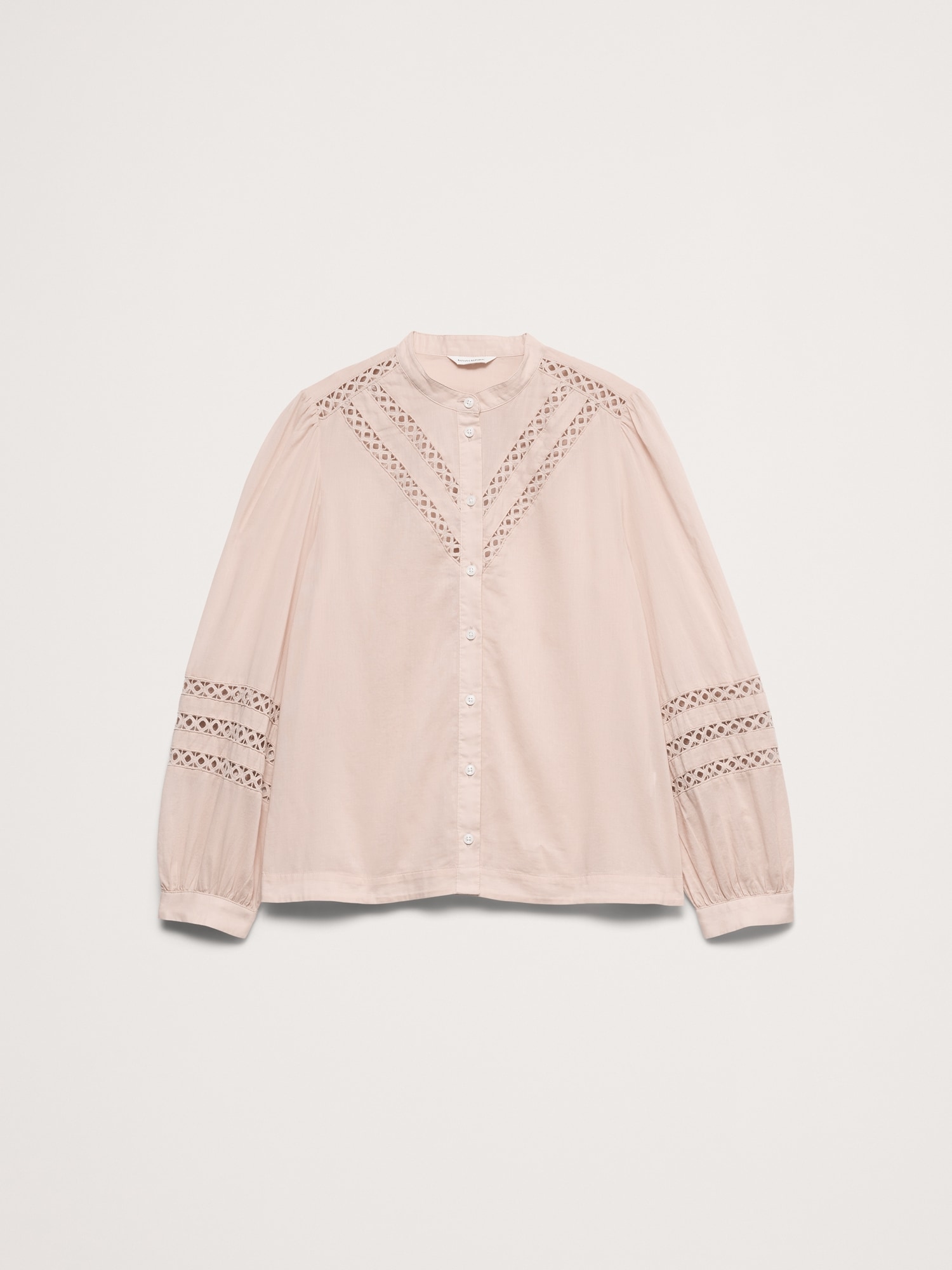 Image number 6 showing, Cotton Inset-Lace Blouse