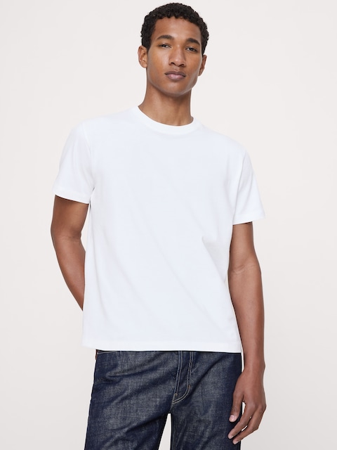 T-SHIRT RAS DU COU EN COTON SUÉDÉ