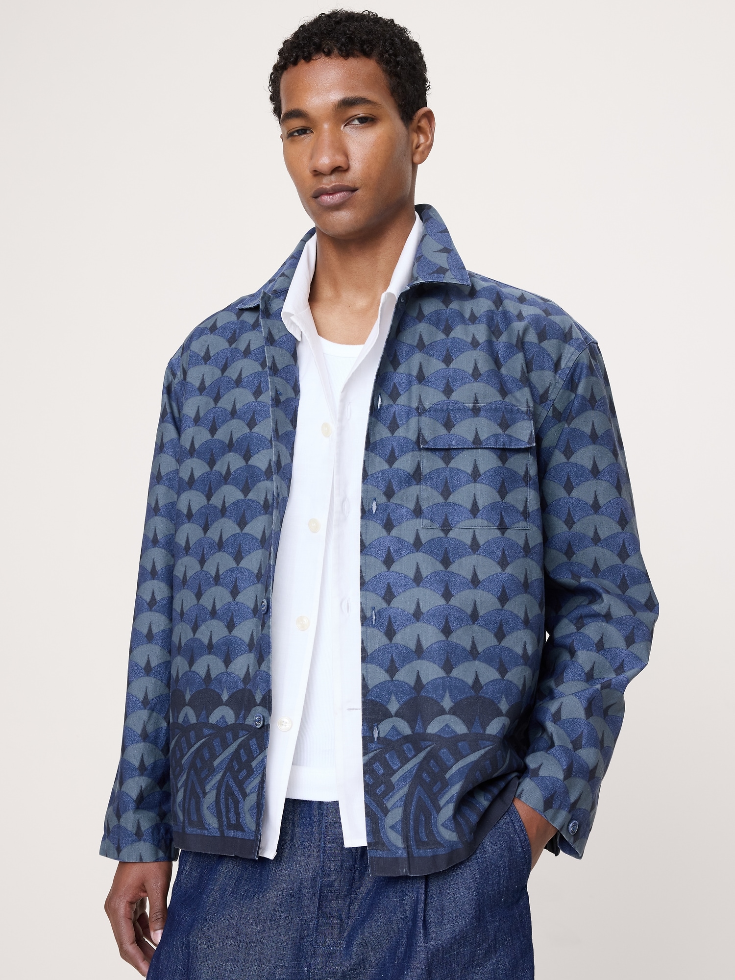 Image number 1 showing, Relaxed-Fit Cotton-Linen Resort Shirt