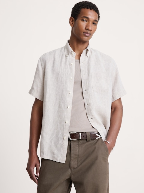 CHEMISE STANDARD À MANCHES COURTES EN LIN