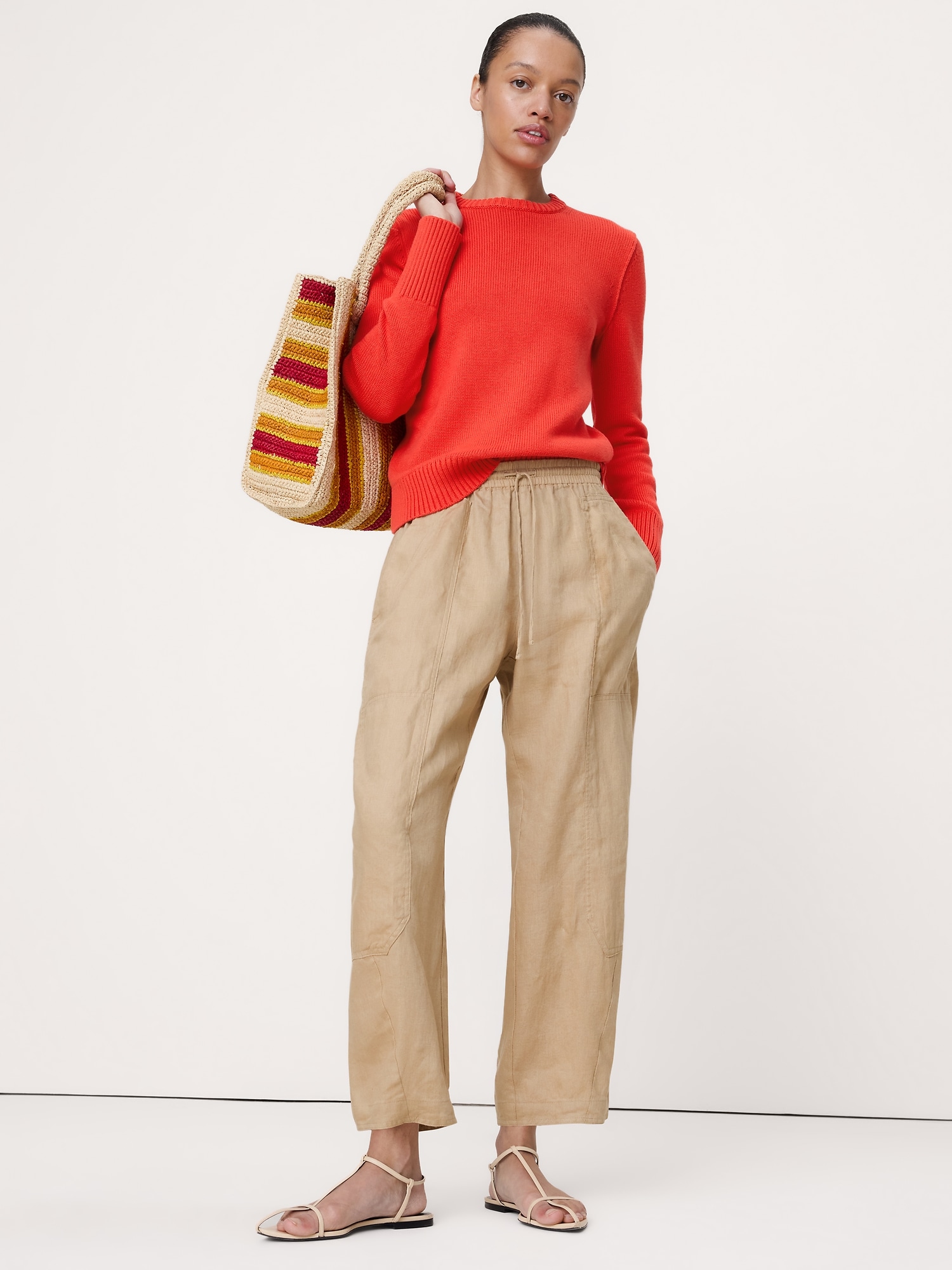 CHANDAIL RAS DU COU EN COTON ET SOIE DOUCEUR INFINIE