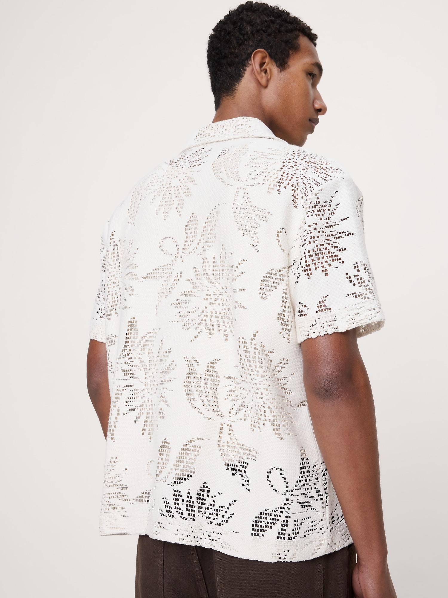 Image number 2 showing, Floral Knit Button-Down Shirt