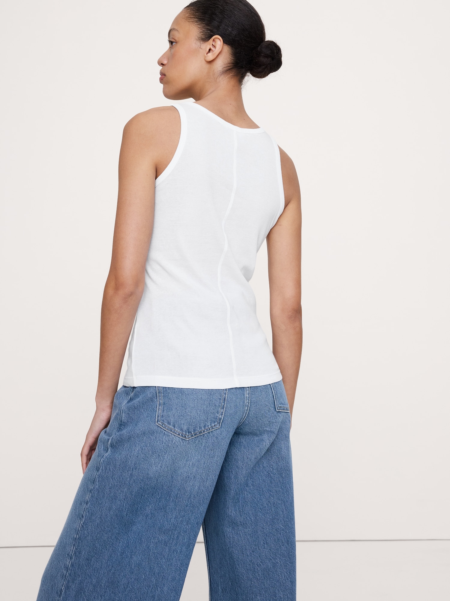 Image number 2 showing, Airy Cotton Snap-Front Tank