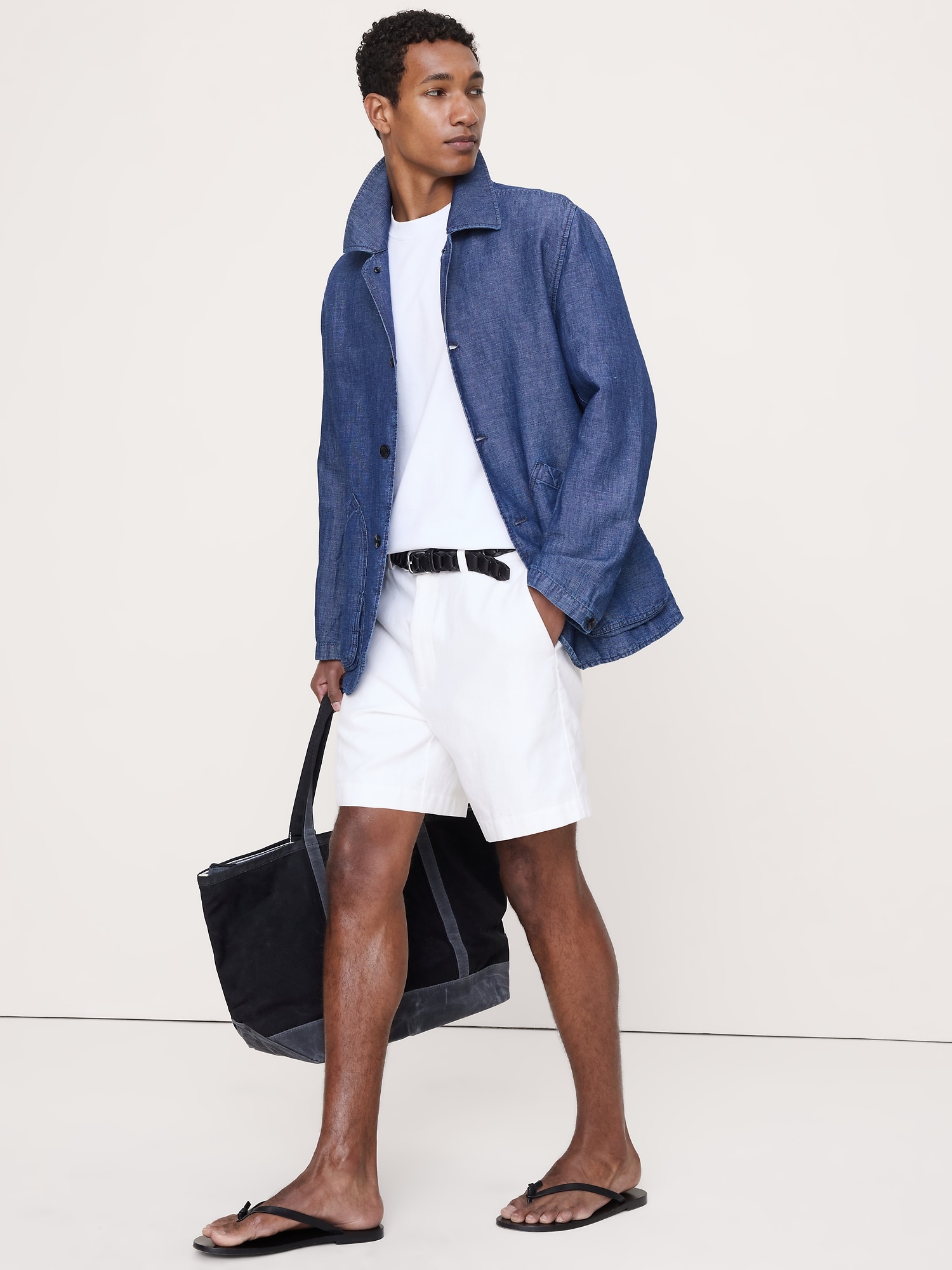 SHORT EN LIN DE 18 CM