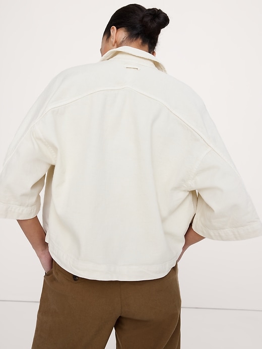 Boxy Crop Denim Shirt | Banana Republic