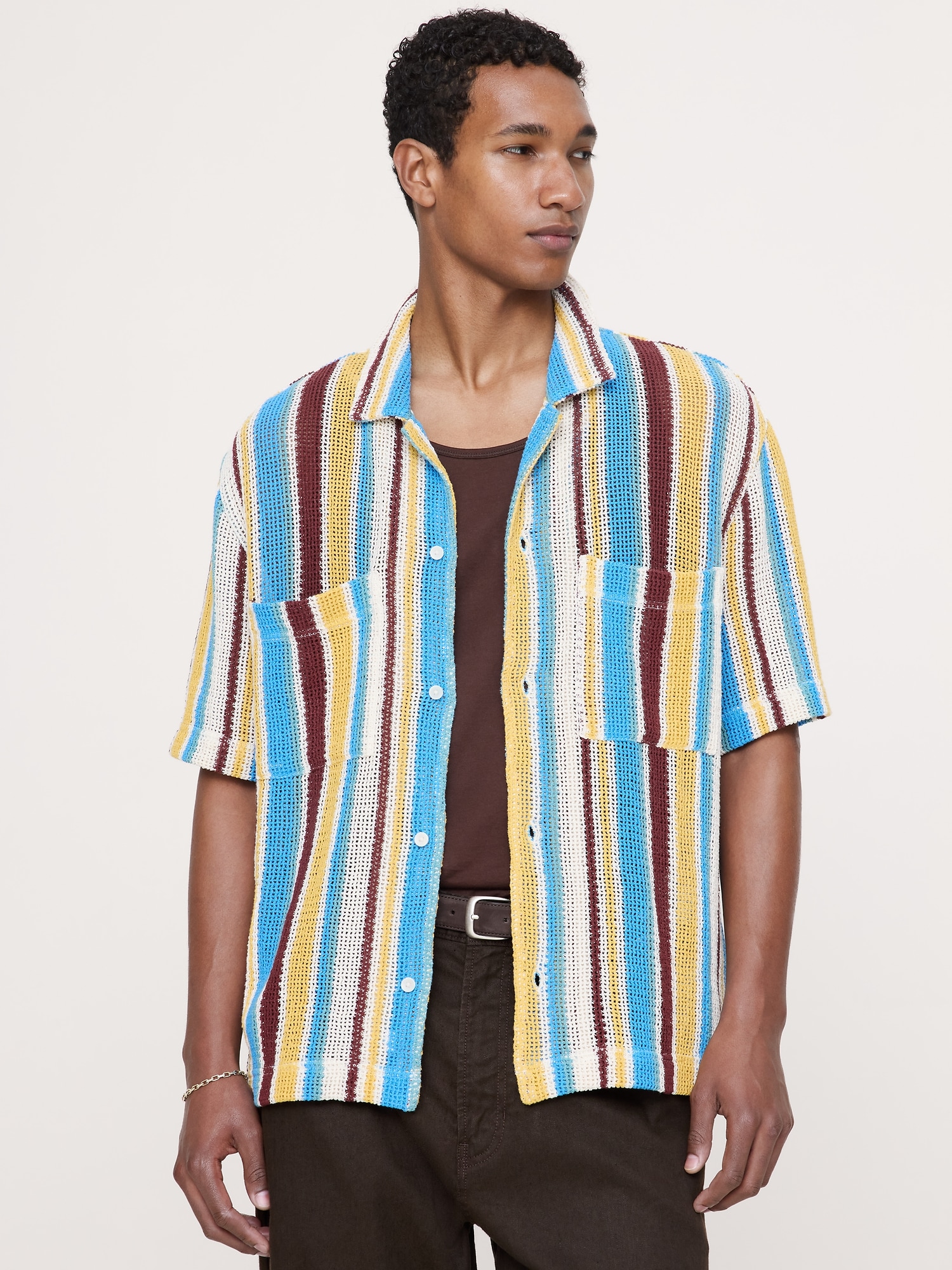 Image number 1 showing, Cotton Mesh Resort Shirt