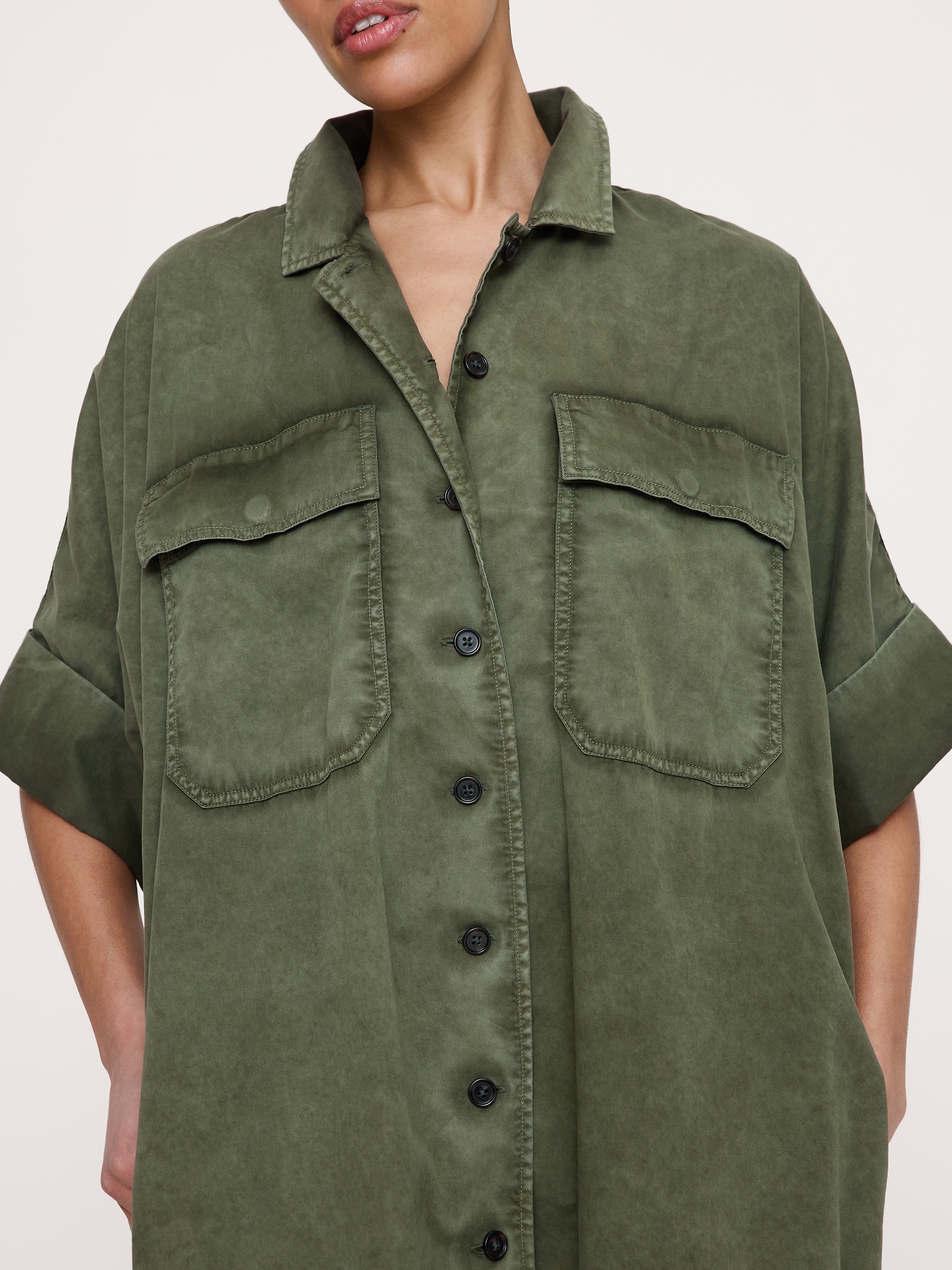 Image number 5 showing, Utility Overdye Cotton Shirtdress