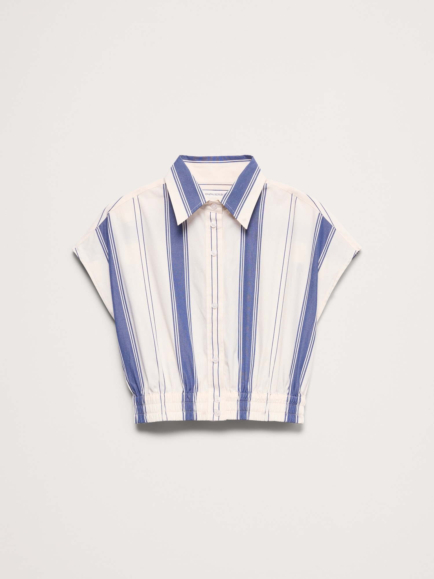 L'image numéro 4 présente Chemisier ultra-court en popeline de coton