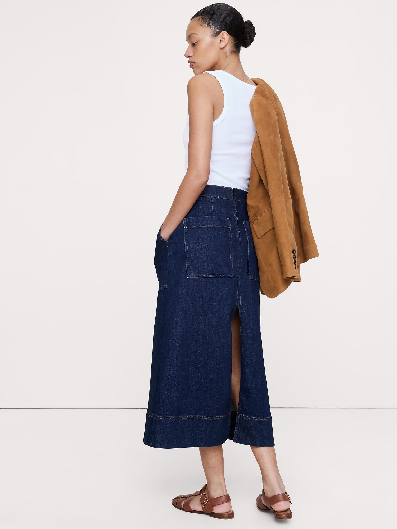 Image number 2 showing, Denim Midi Skirt