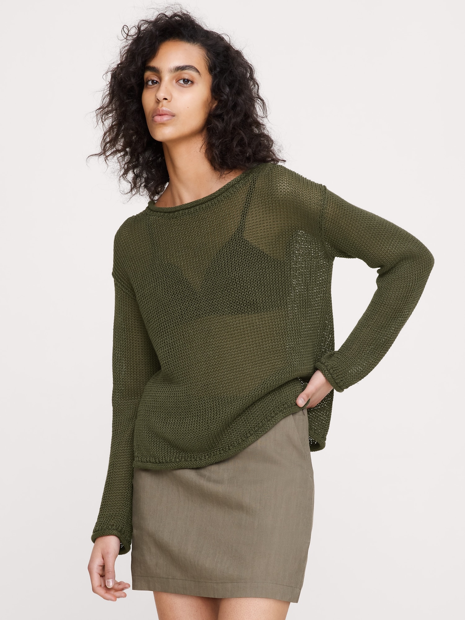 CHANDAIL À ENCOLURE BATEAU EN LIN CLASSIQUE