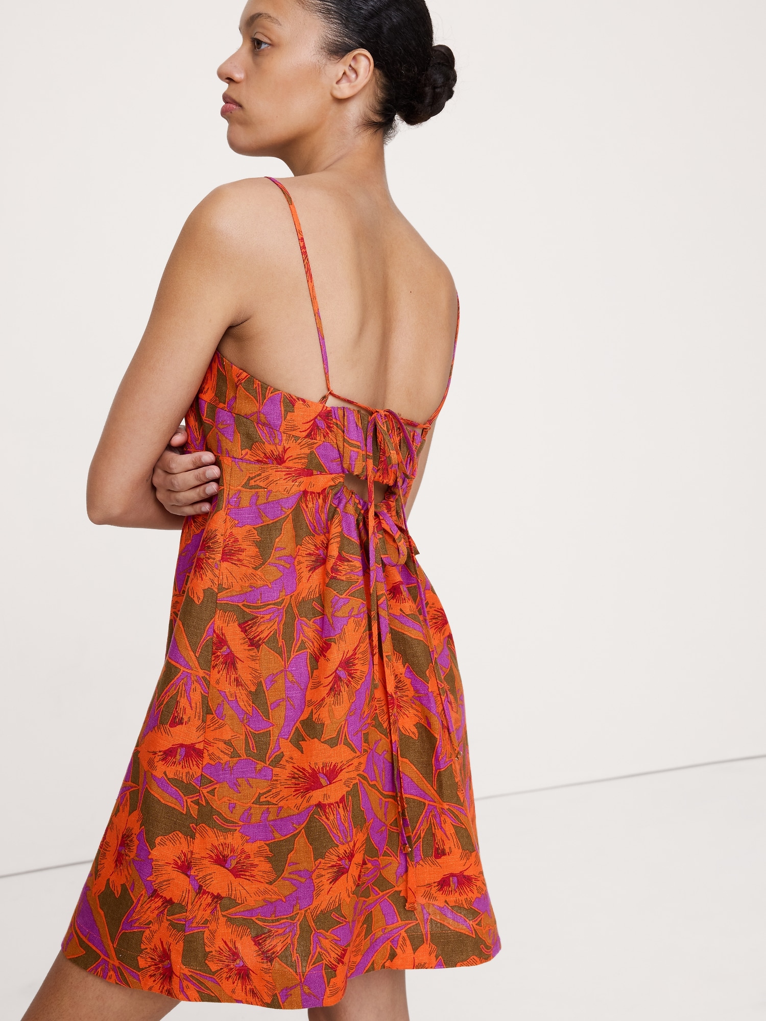 Image number 6 showing, Strappy Linen Mini Dress