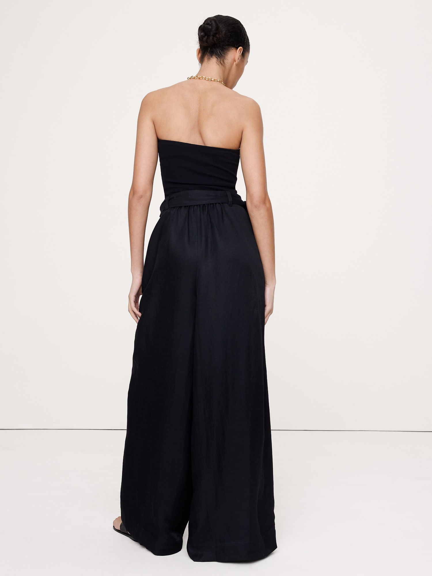 Image number 8 showing, Viscose-Linen Palazzo Pant