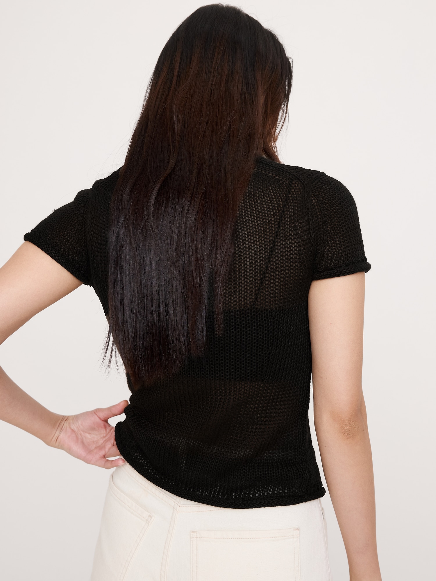 L'image numéro 6 présente Chandail à manches courtes en lin classique