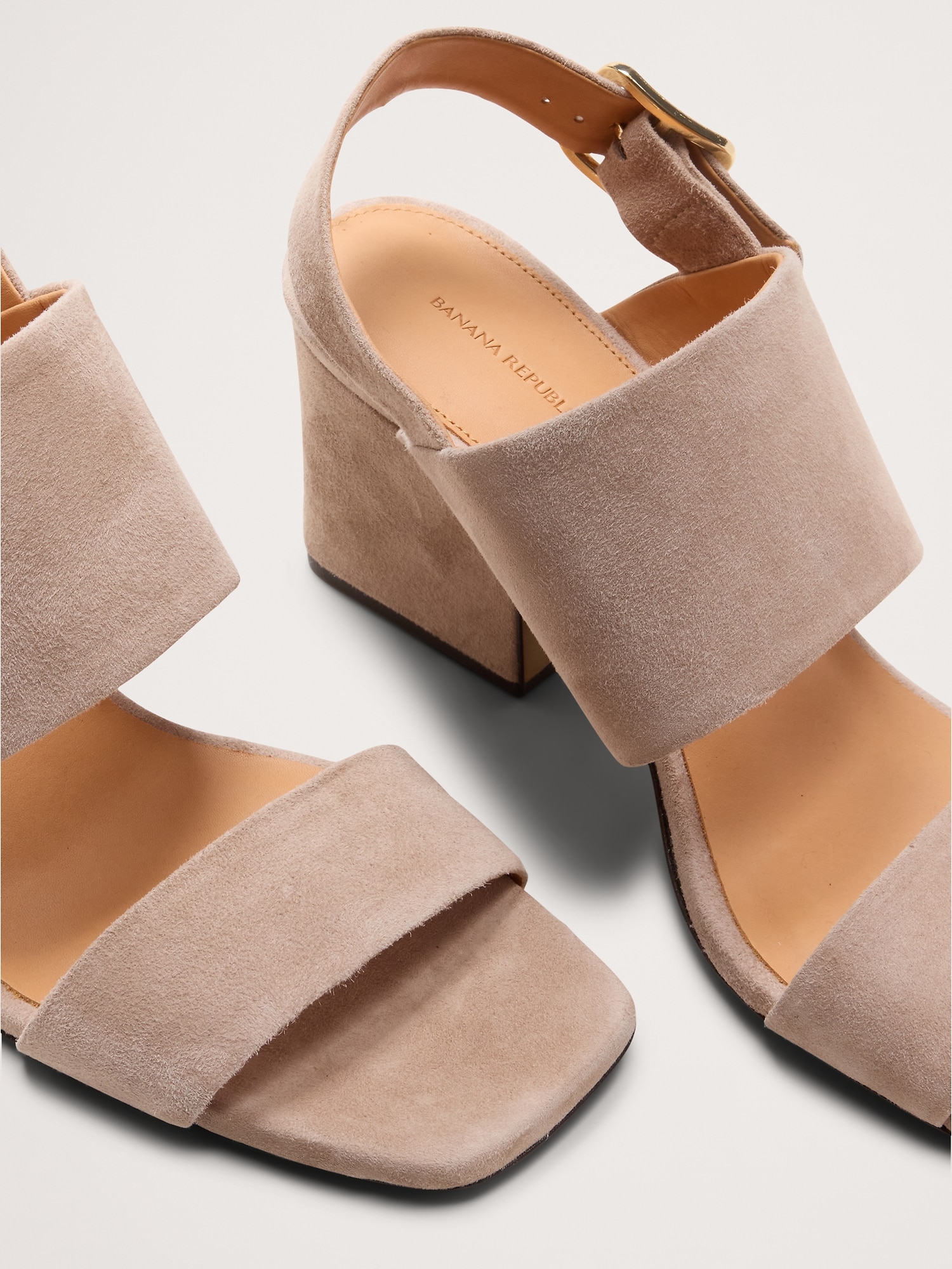 Image number 5 showing, Suede Block-Heel Sandal