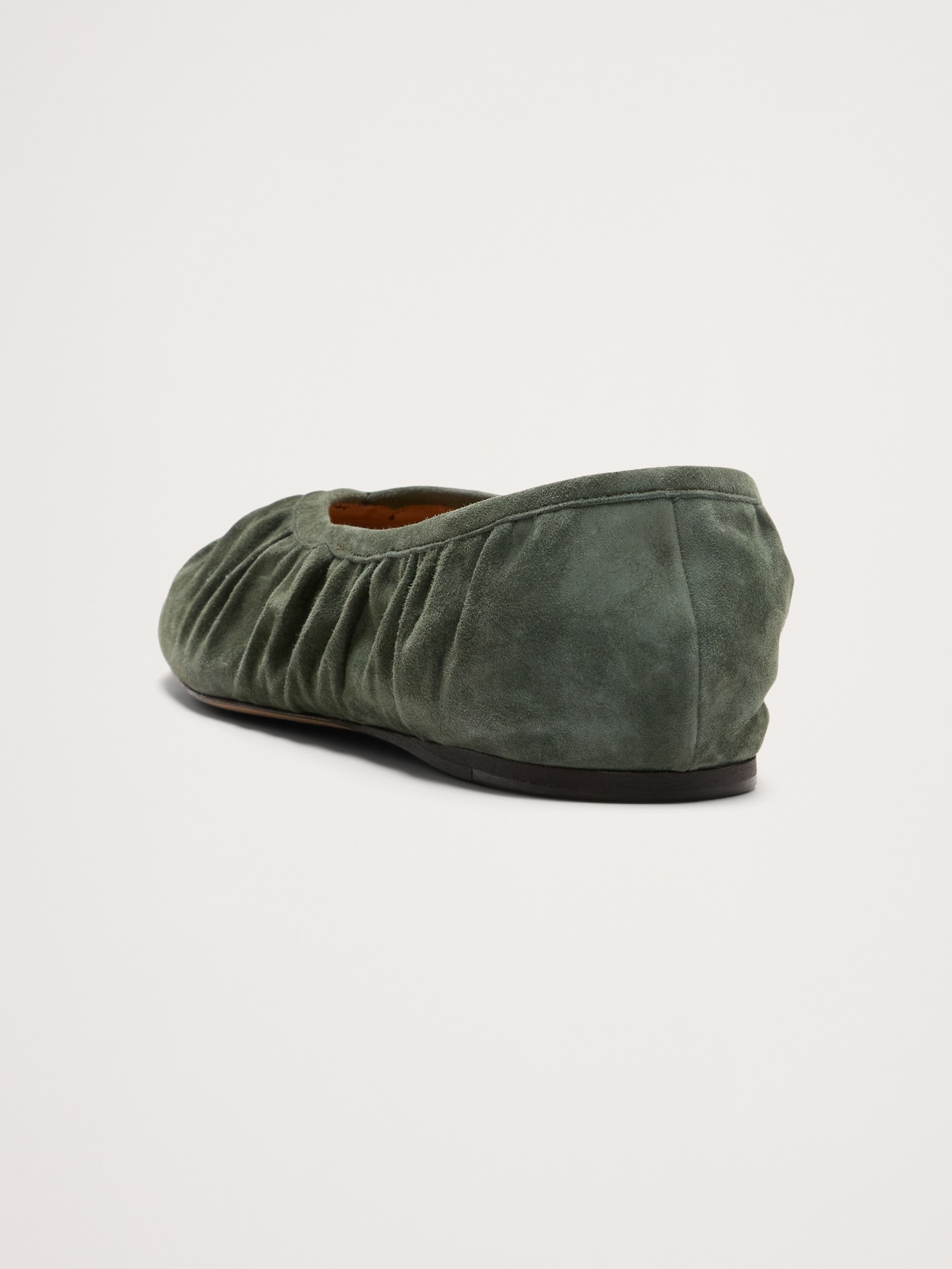 Image number 3 showing, Ruched Suede Ballet Flat