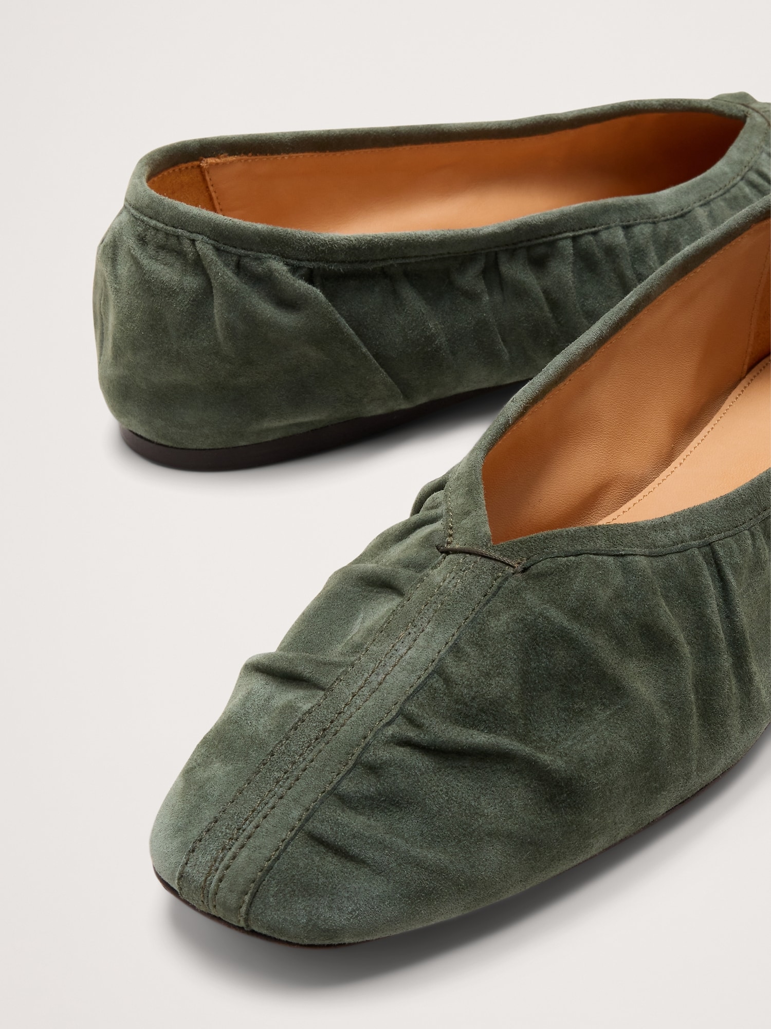 Image number 5 showing, Ruched Suede Ballet Flat