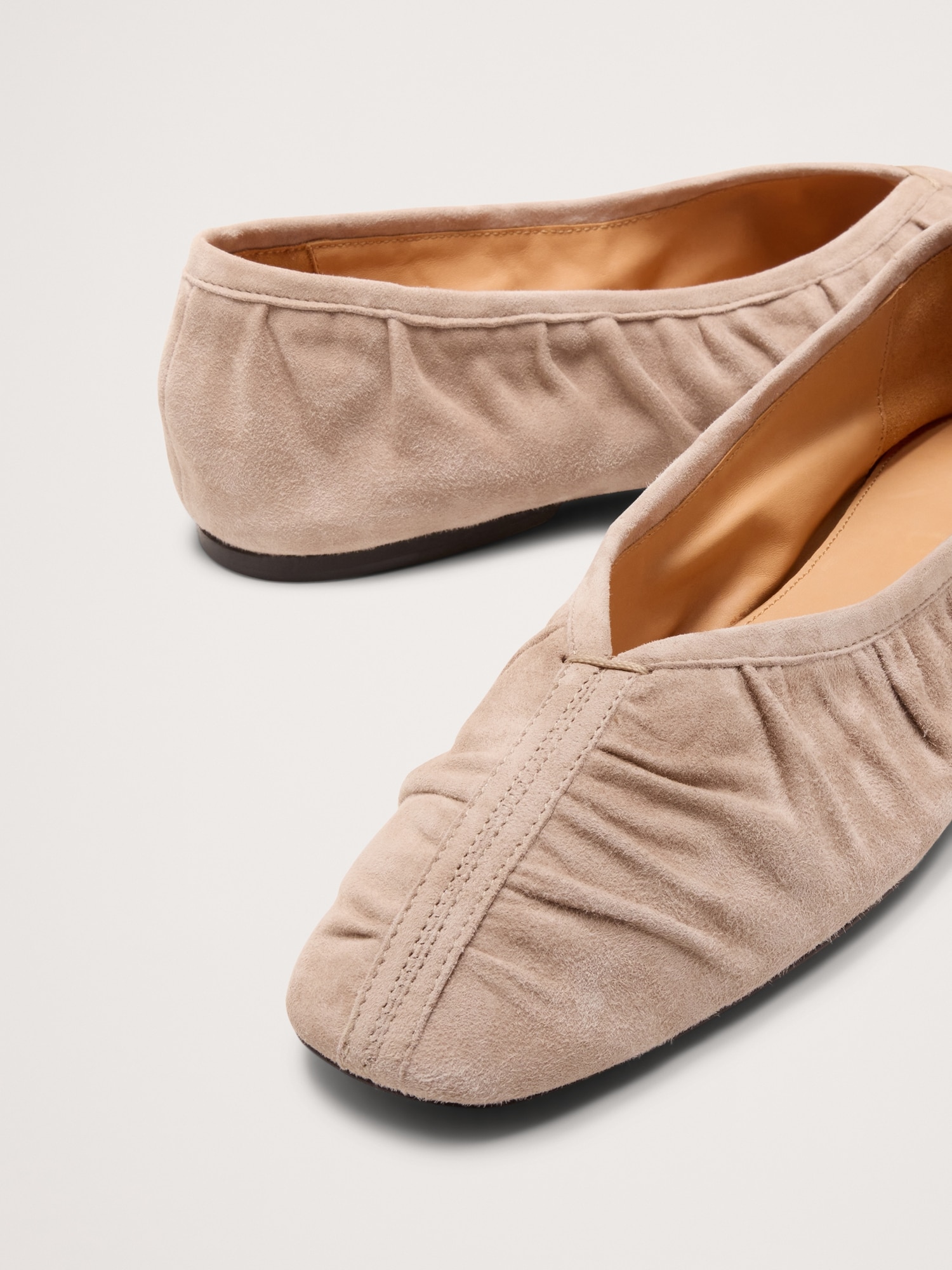 Image number 4 showing, Ruched Suede Ballet Flat