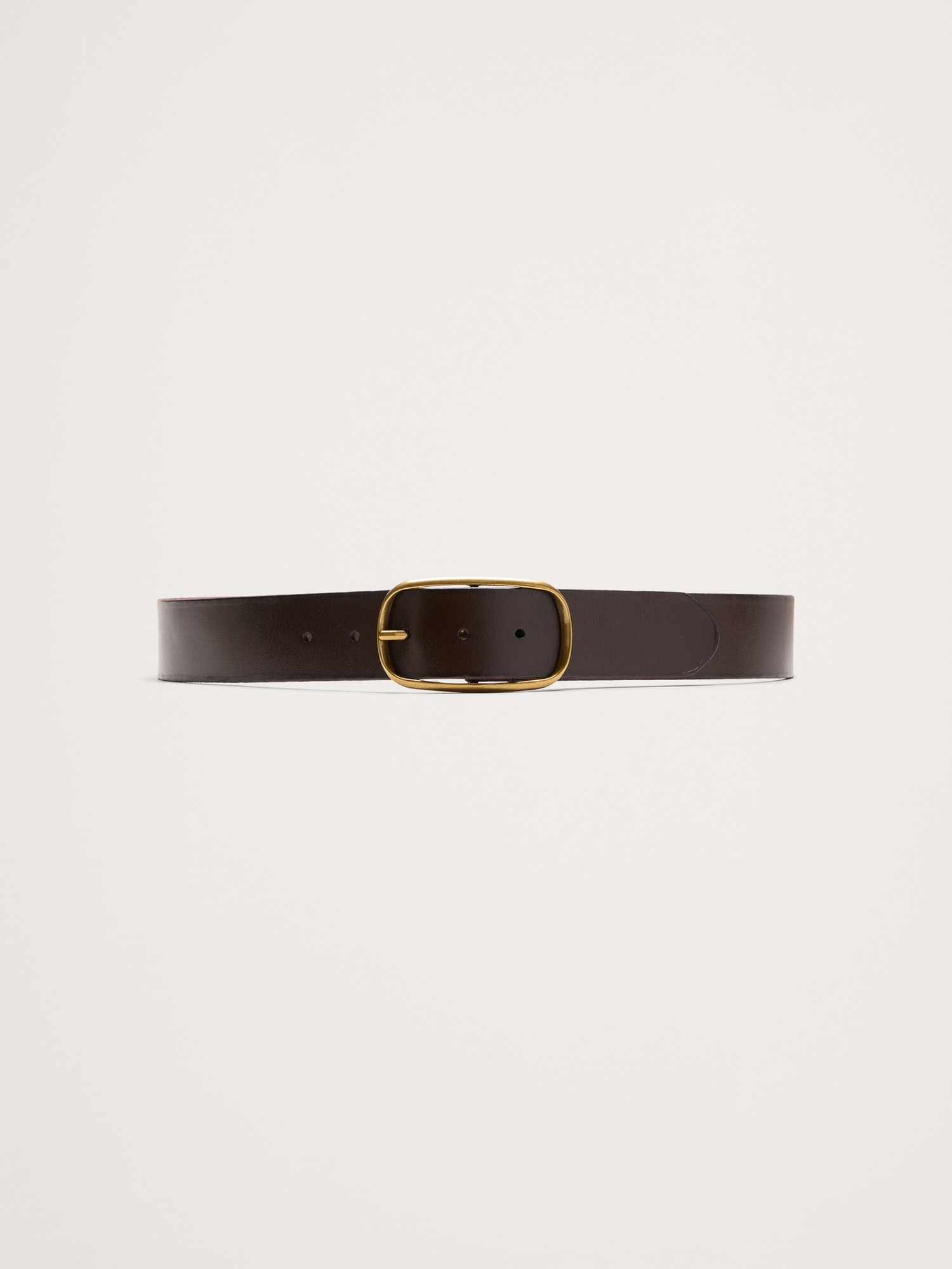 Image number 1 showing, Leather Oval-Buckle Belt
