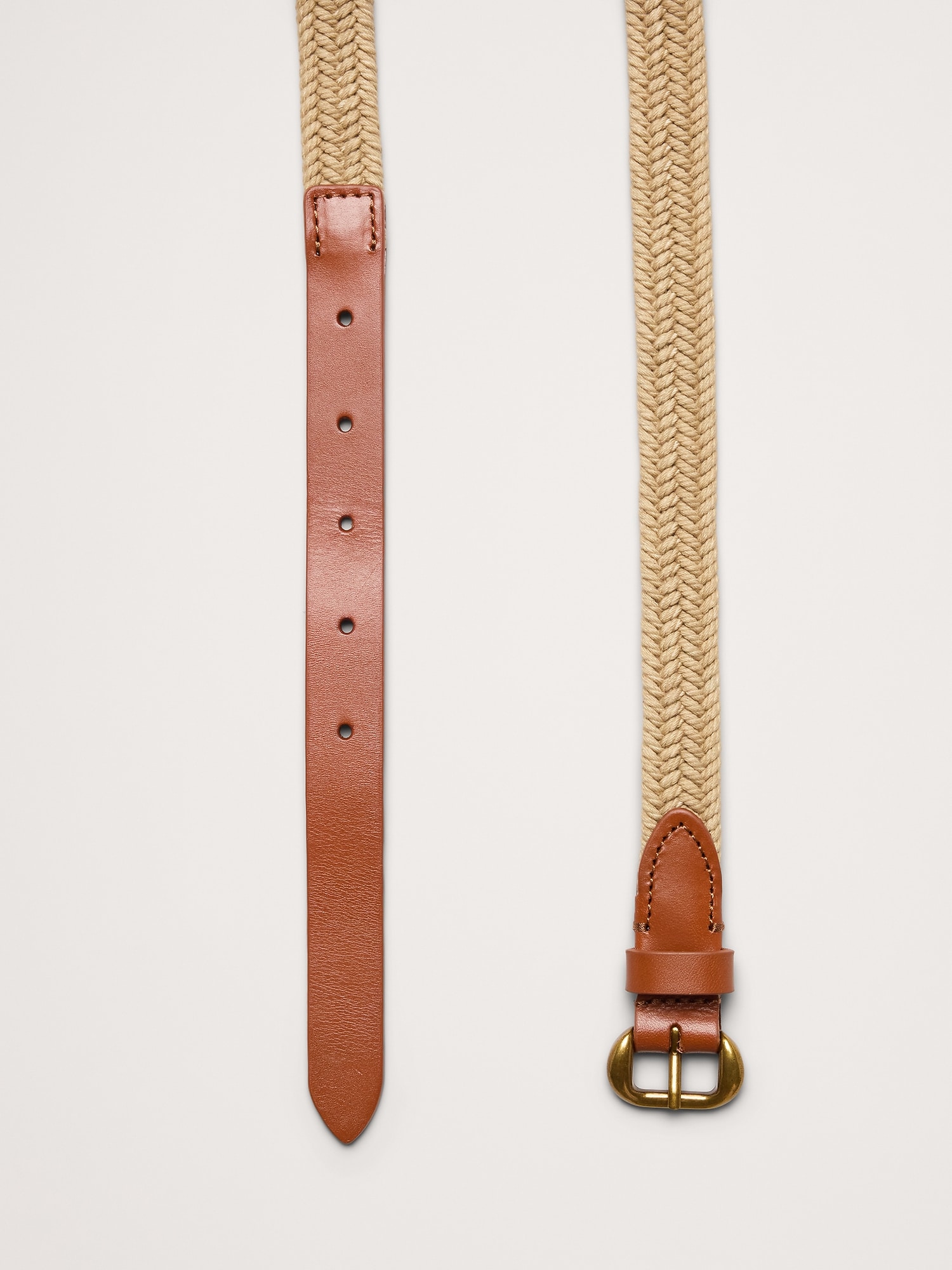 Image number 2 showing, Slim Braided Cotton Belt With Leather