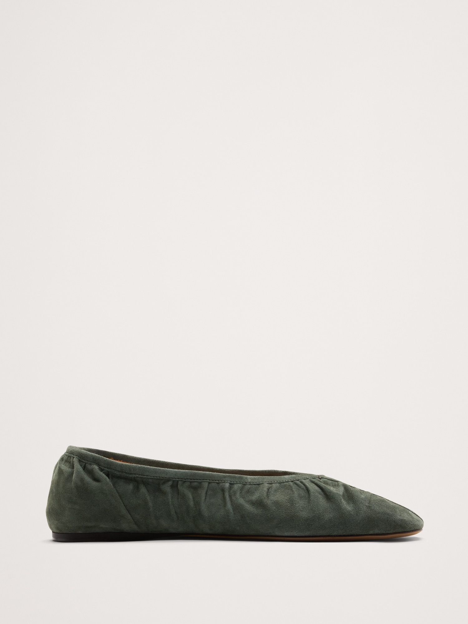 Image number 1 showing, Ruched Suede Ballet Flat