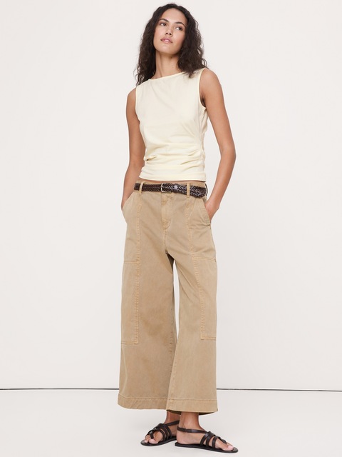 CAMISOLE FRONCÉE SUR LE CÔTÉ EN COTON RÉTRO