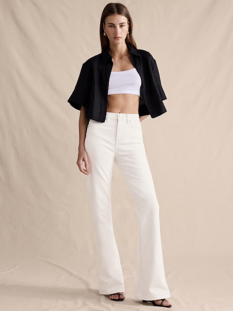 JEAN SEMI-ÉVASÉ À TAILLE HAUTE