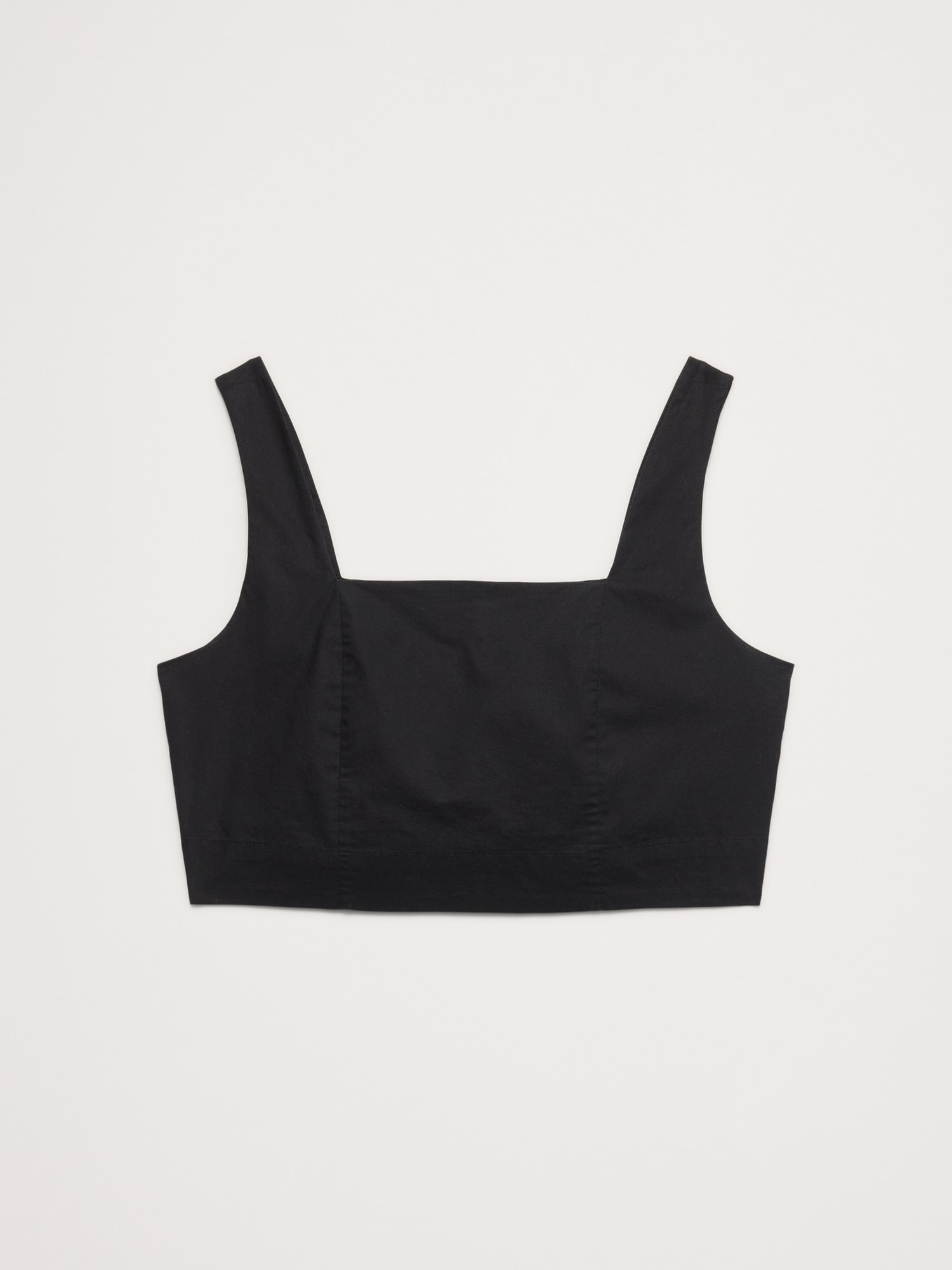 L'image numéro 7 présente Camisole courte à encolure carrée en popeline de coton