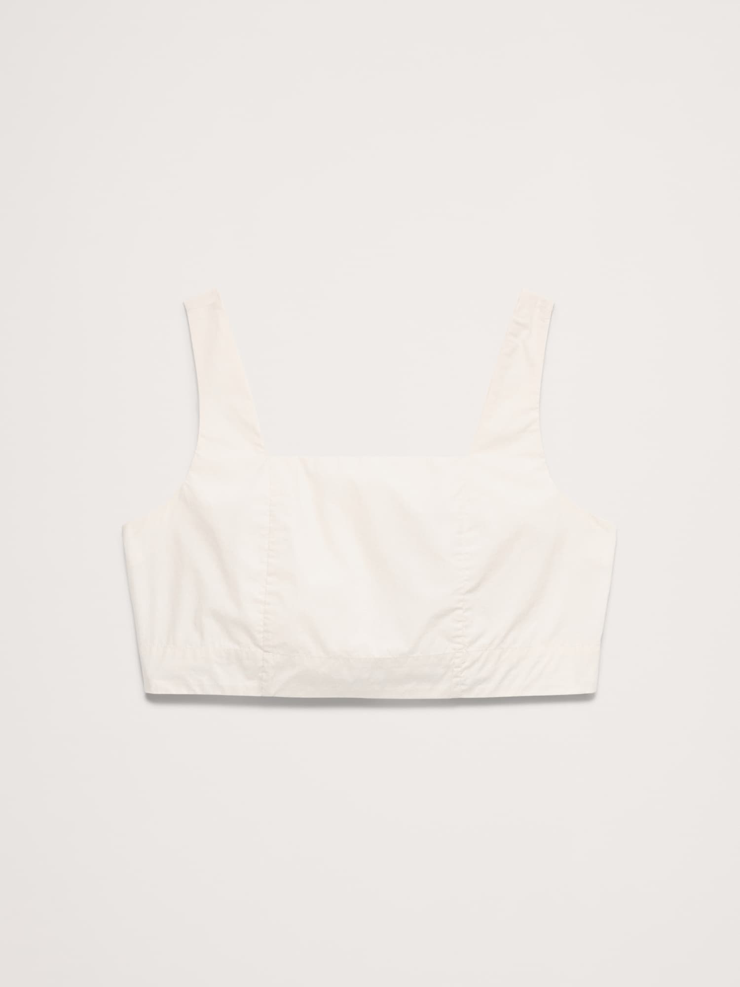 L'image numéro 4 présente Camisole courte à encolure carrée en popeline de coton