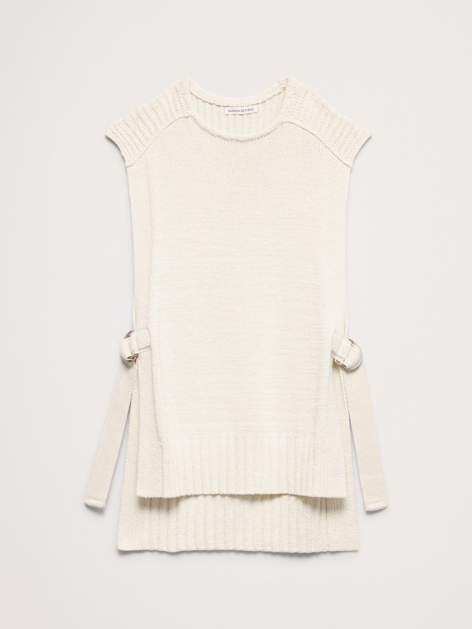 L'image numéro 5 présente Chandail sans manches en mélange de coton épais avec ouverture sur les côtés