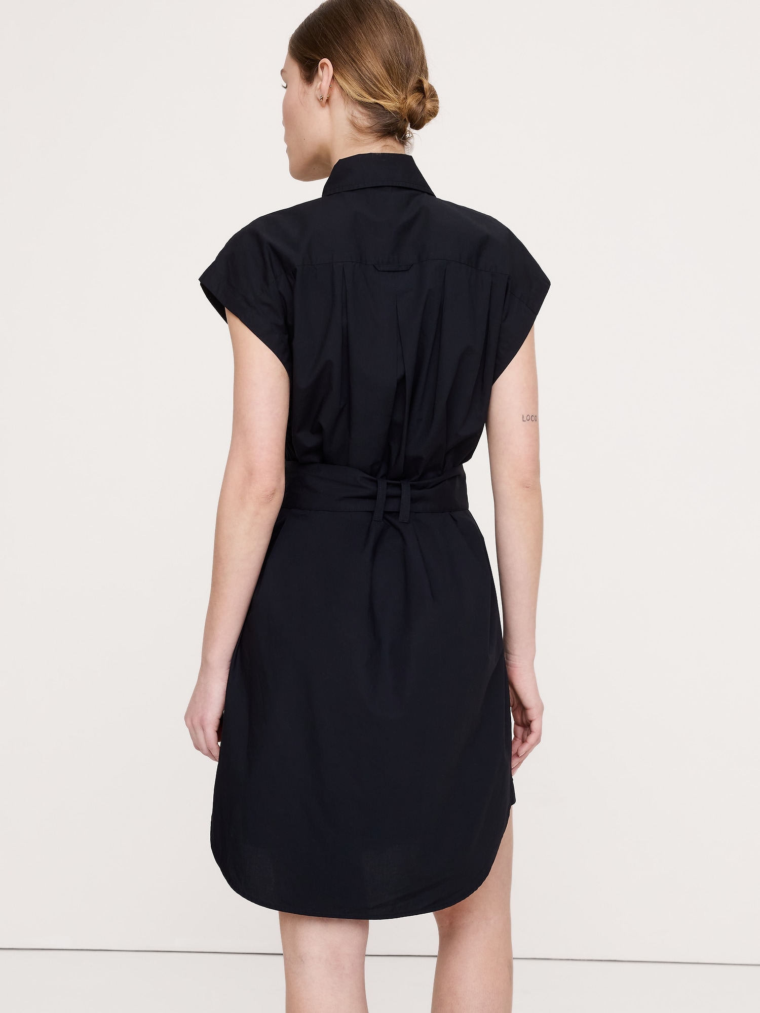 Image number 7 showing, Cotton Poplin Belted Mini Shirt Dress
