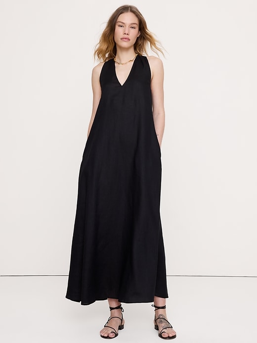 Linen Halter Maxi Dress | Banana Republic