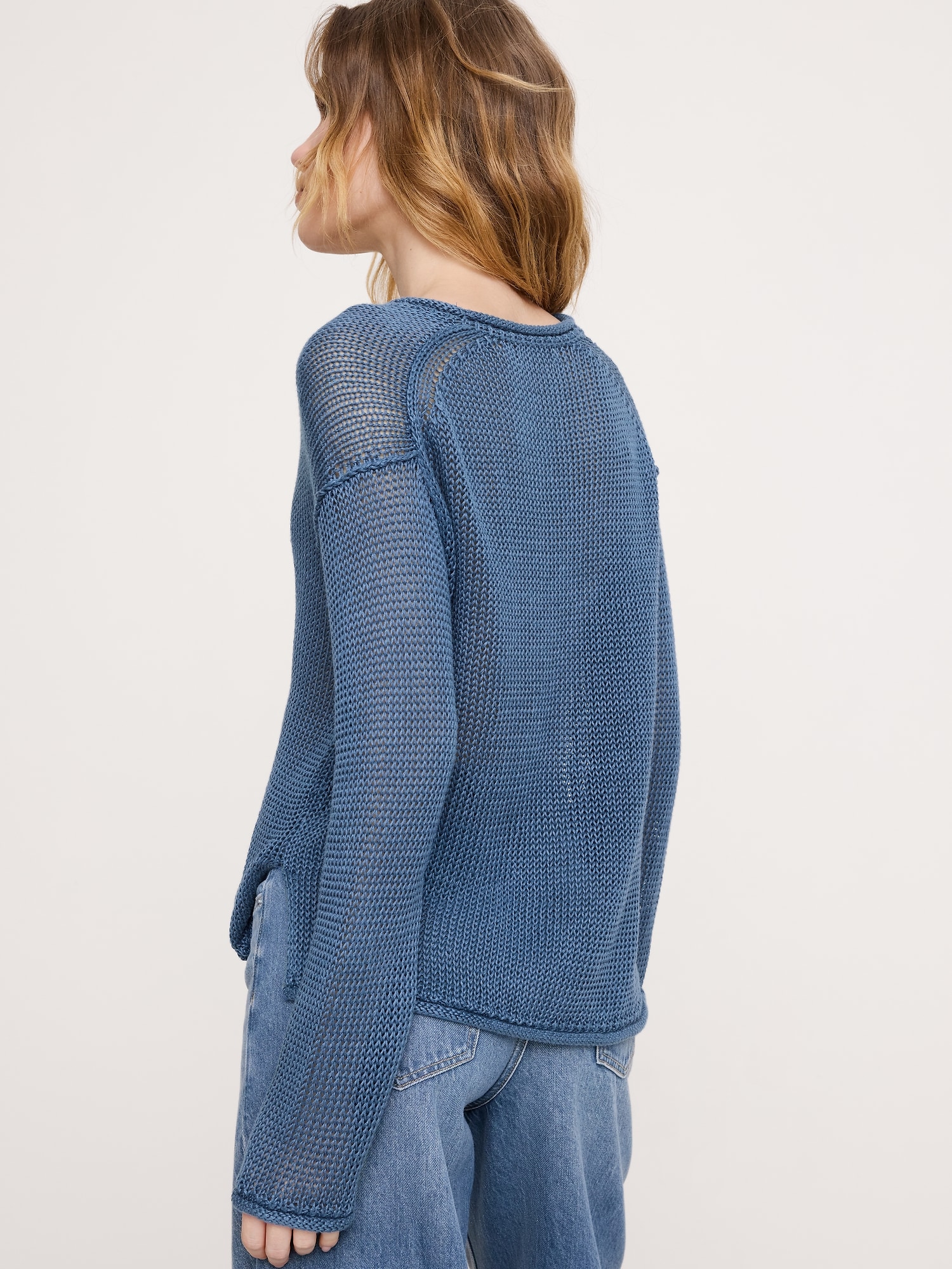 Image number 2 showing, Heirloom Linen V-Neck Sweater