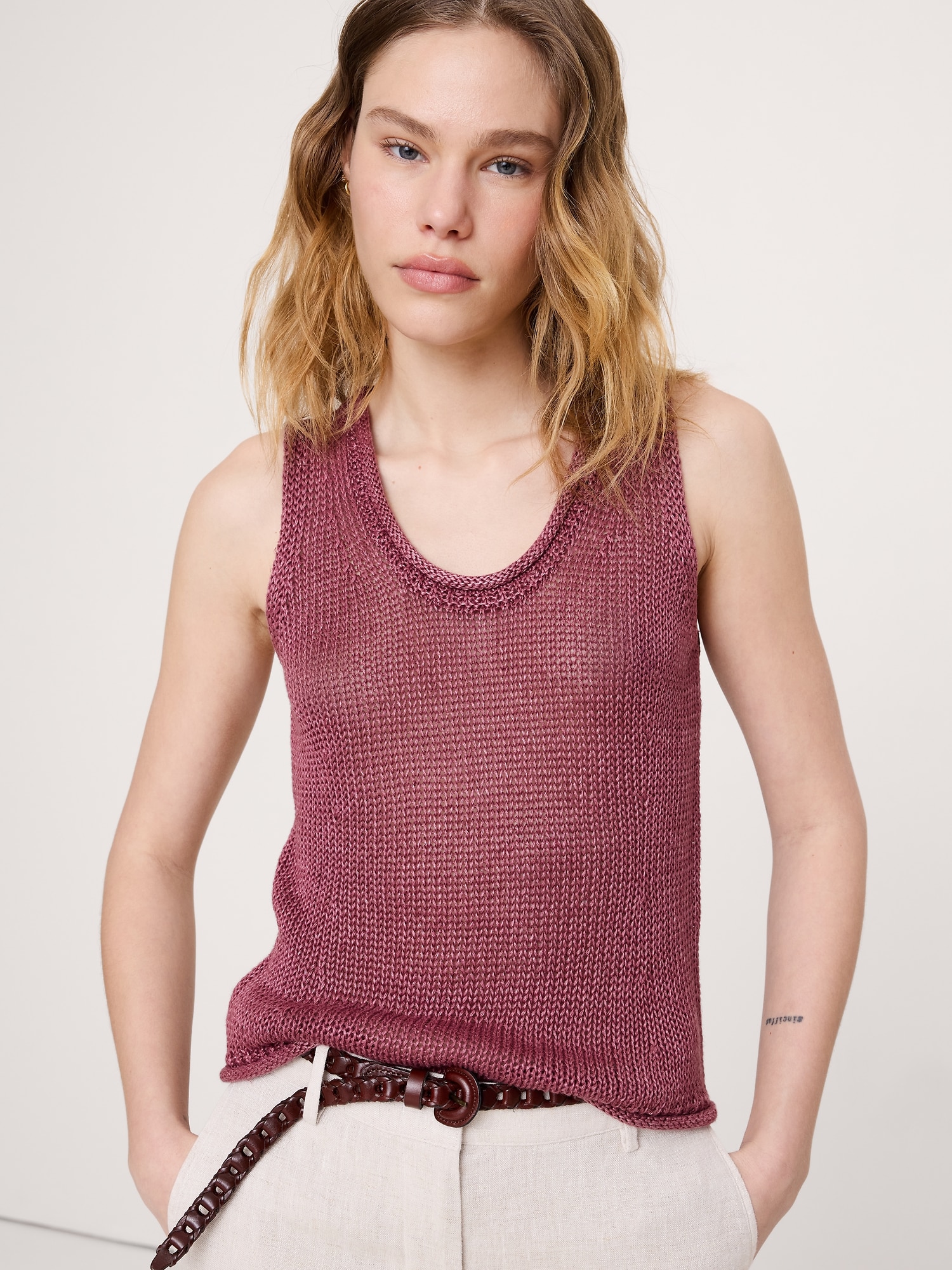 Image number 1 showing, Heirloom Linen Sweater Tank