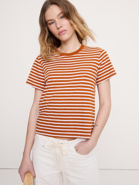 T-SHIRT RAS DU COU EN COTON FLAMMÉ