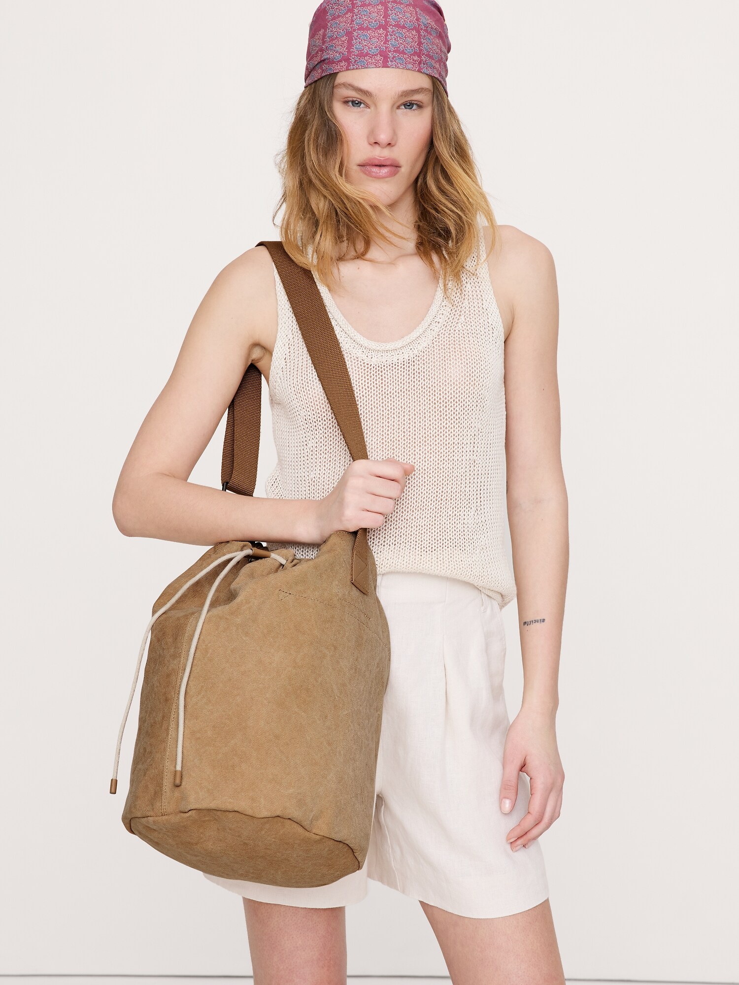 Image number 6 showing, Cotton Canvas Crossbody Bag