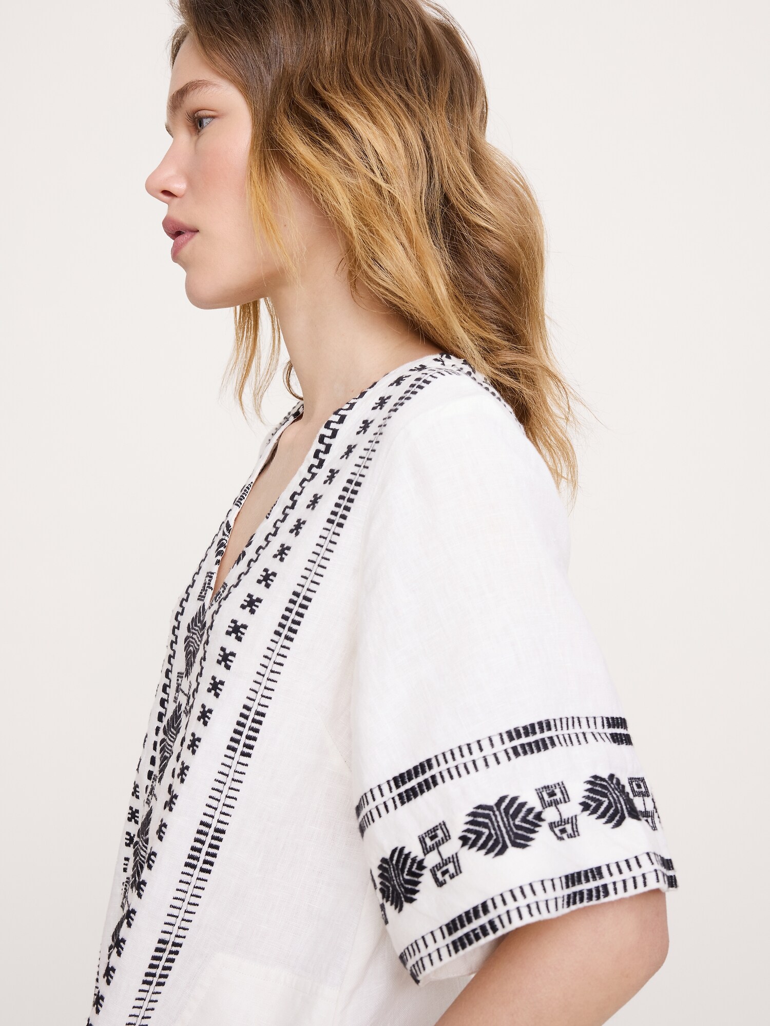Image number 6 showing, Embroidered Linen Mini Dress