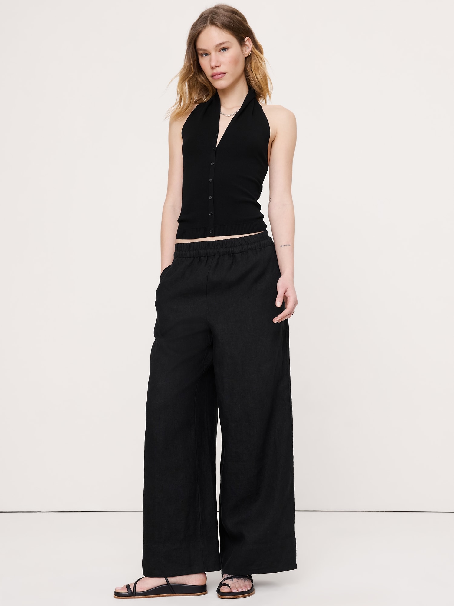 Image number 3 showing, Sculpted Button-Front Halter Top