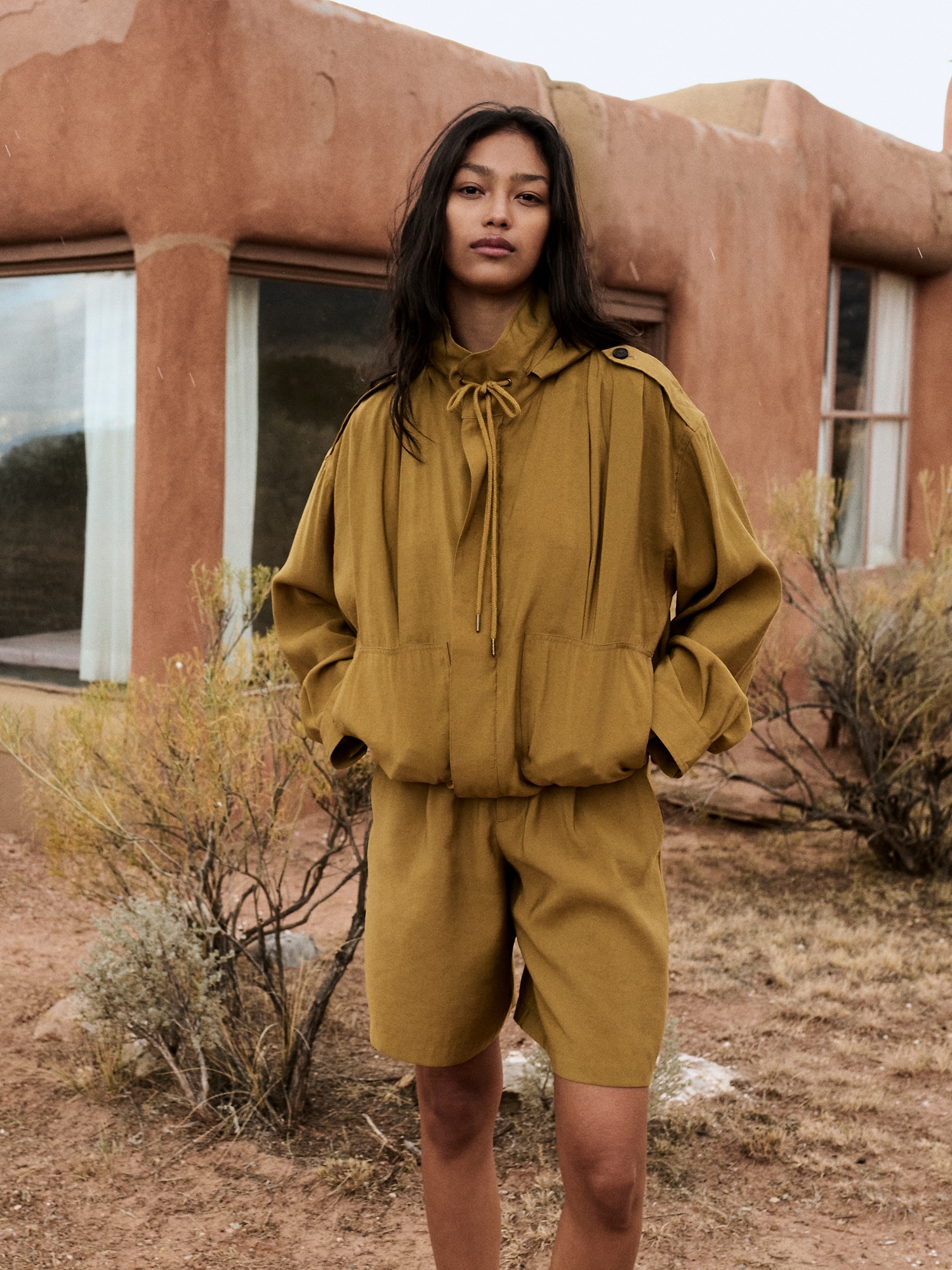 Image number 4 showing, Belted Bermuda Short in Luster Twill