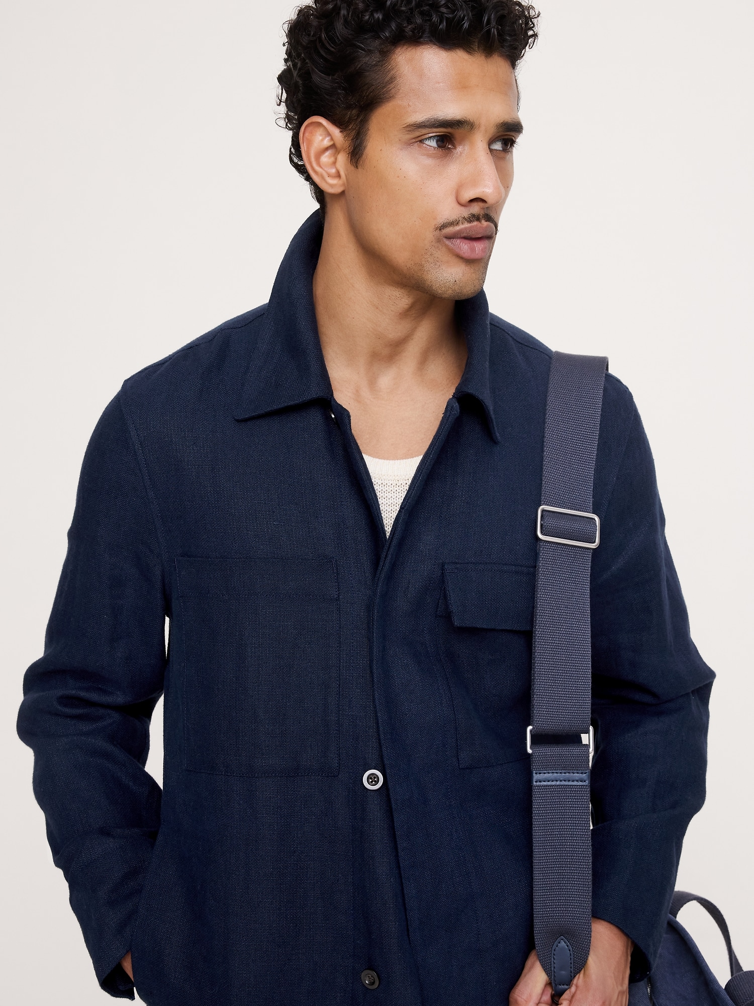 Image number 3 showing, Linen Four-Pocket Shirt Jacket