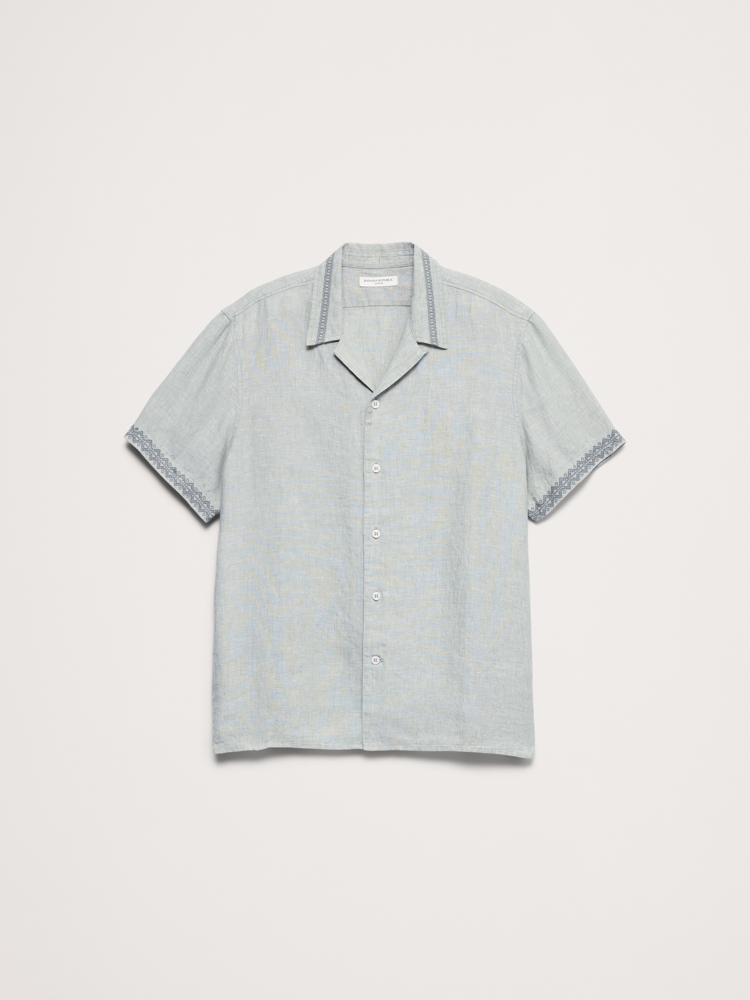 Image number 5 showing, Standard-Fit Embroidered Linen Resort Shirt