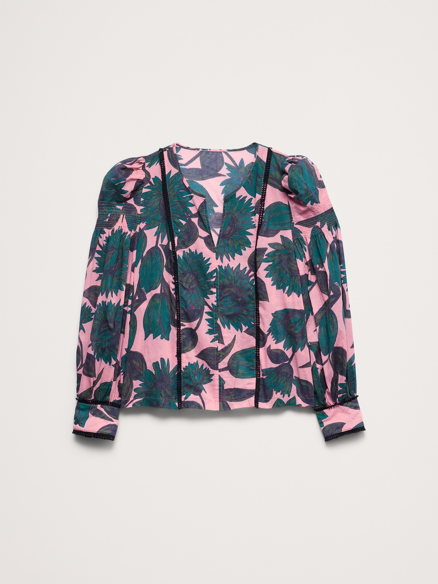 Image number 5 showing, Lightweight Cotton Puff-Sleeve Top