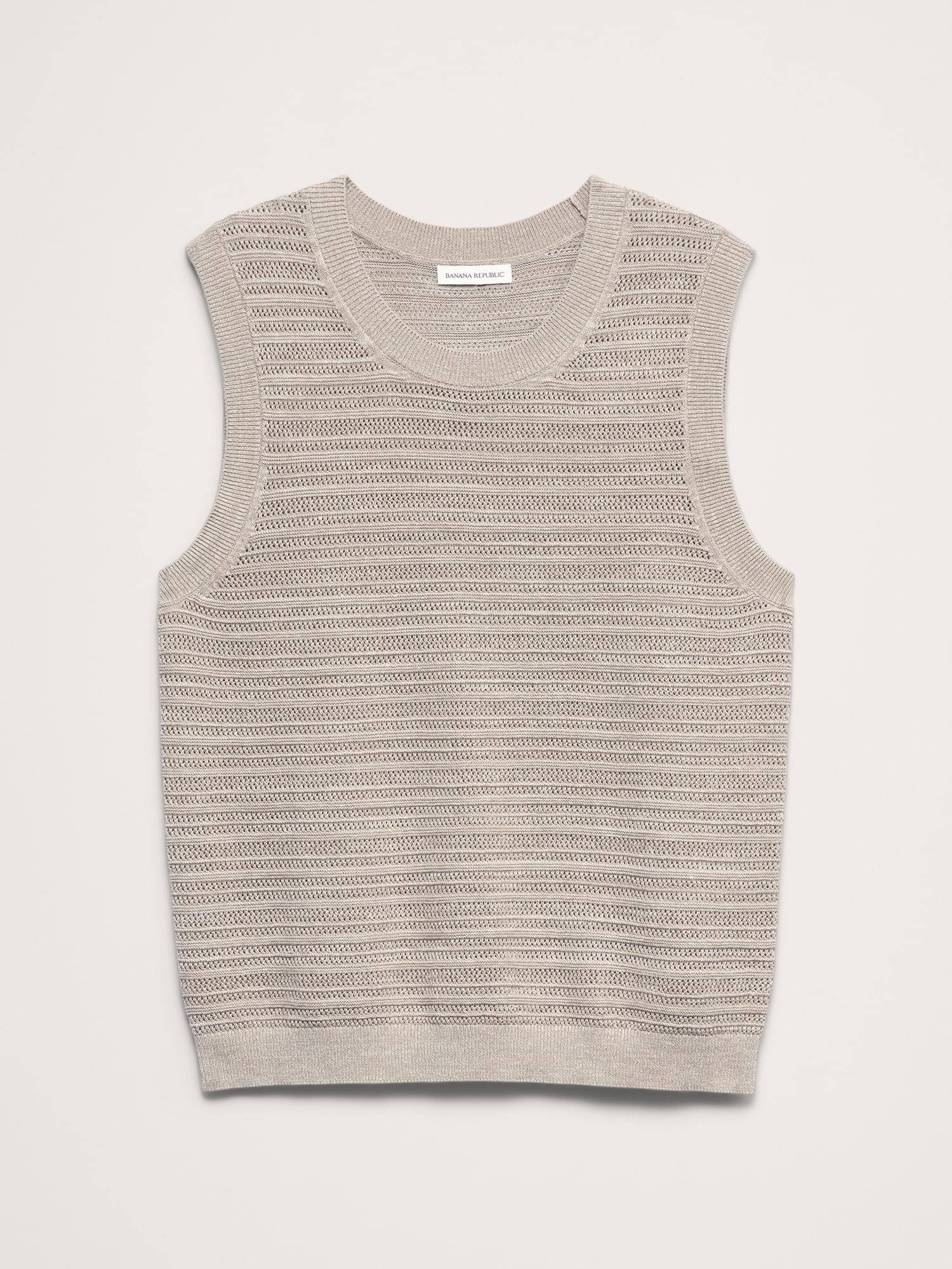 L'image numéro 4 présente Camisole à mailles en coton et lin