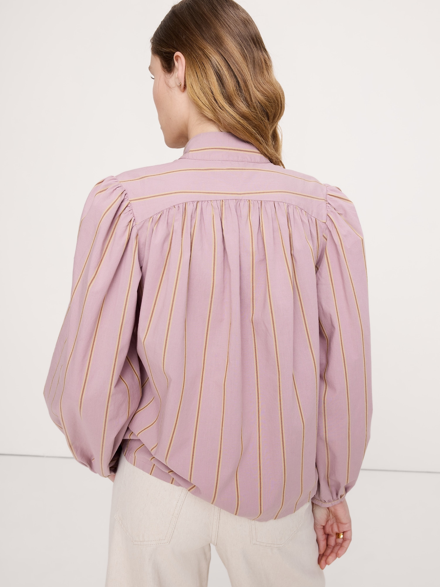 Image number 2 showing, Breezy-Cotton Ruched-Shoulder Shirt