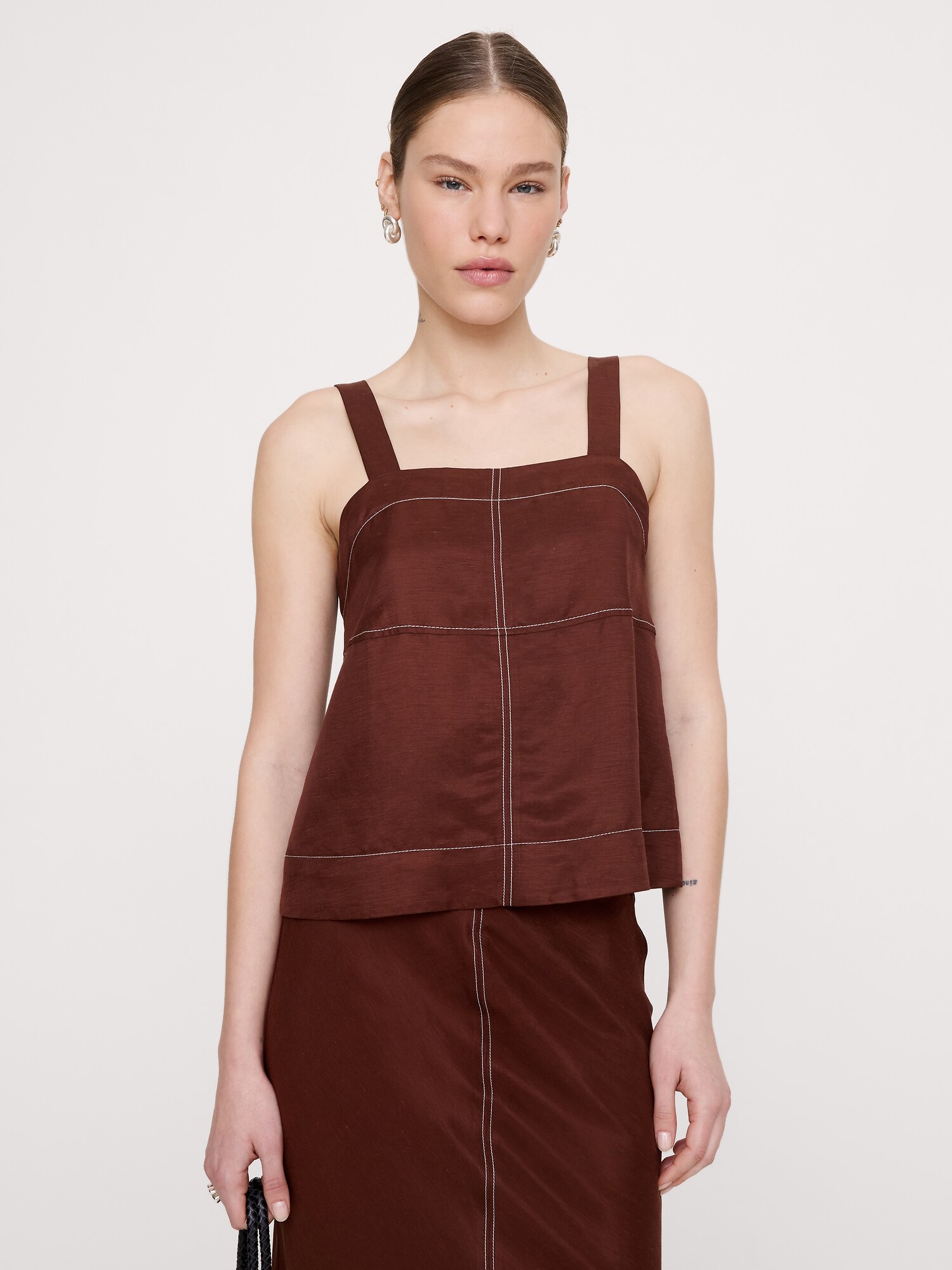 Image number 1 showing, Viscose-Linen Tank