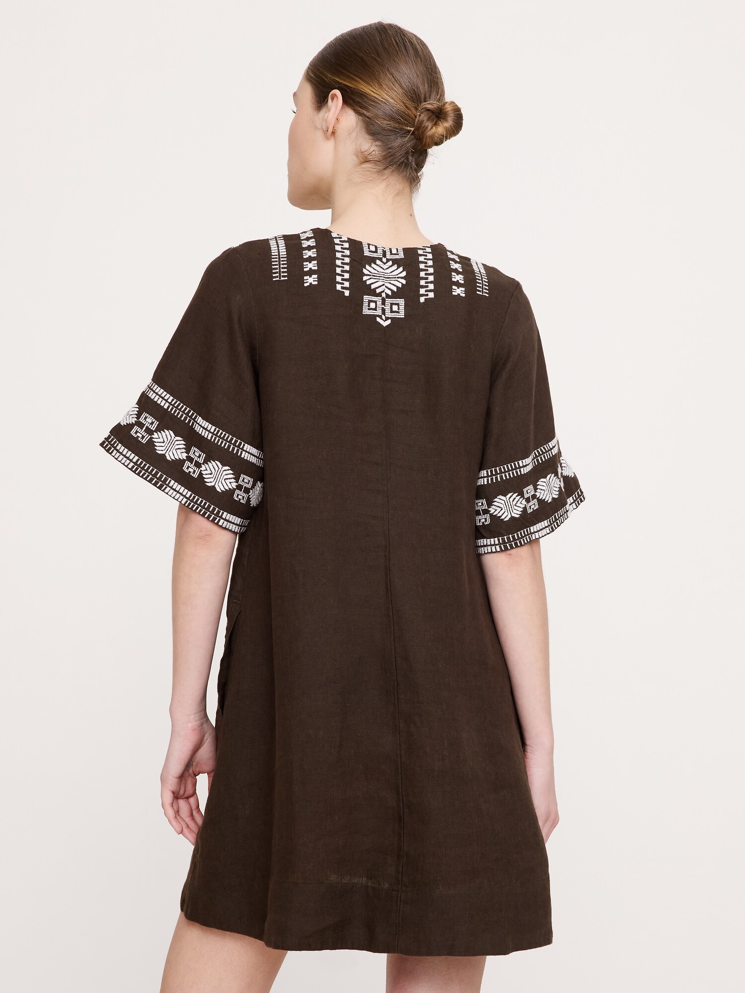 Image number 3 showing, Embroidered Linen Mini Dress