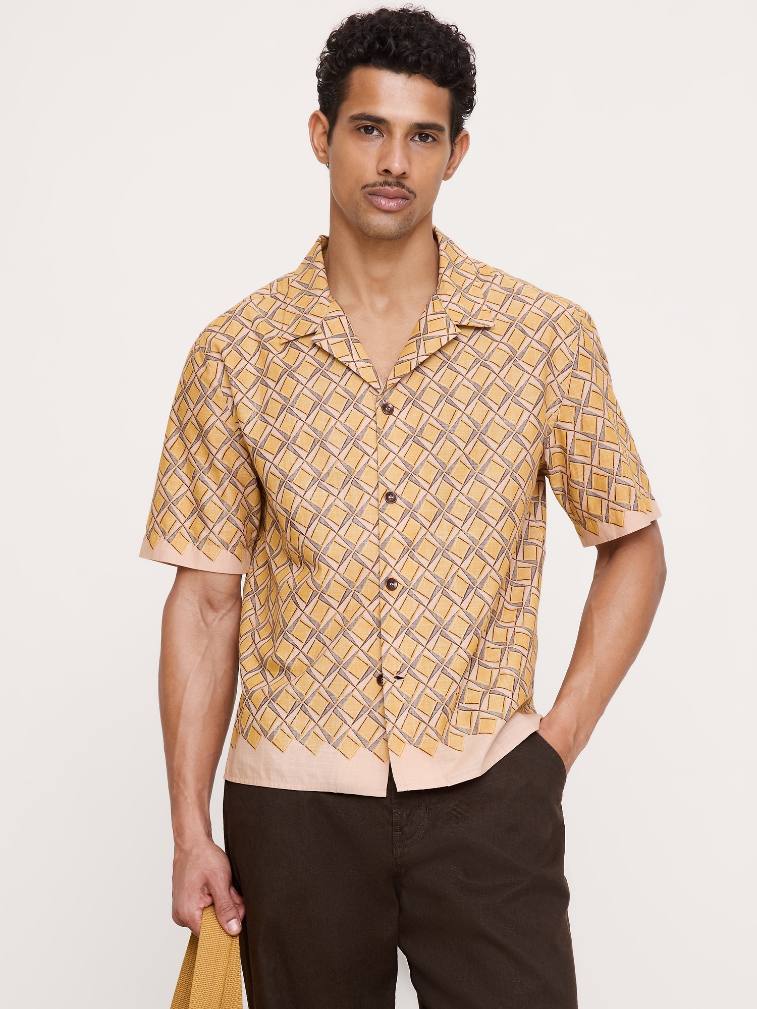 Image number 1 showing, Relaxed-Fit Cotton Slub Resort Shirt