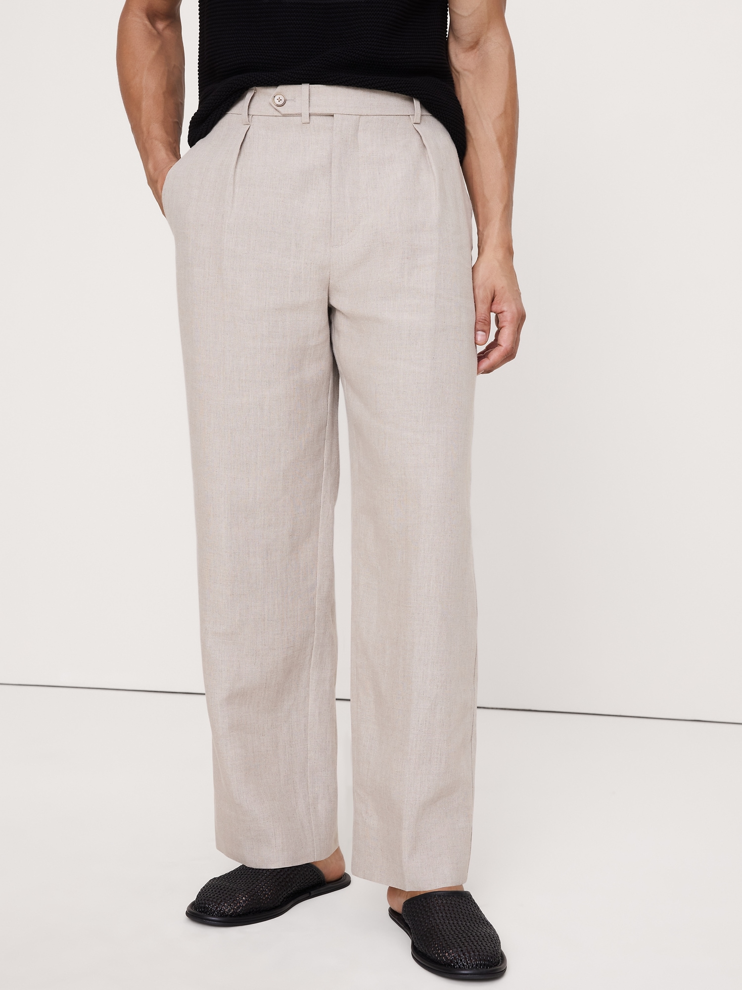 Image number 3 showing, Loose Pleated Linen Dress Pant