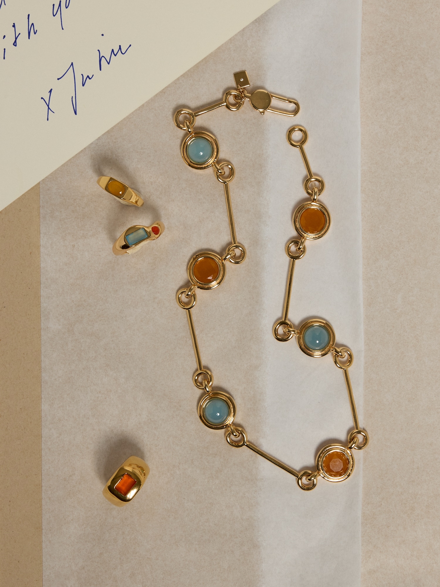 Image number 4 showing, Circle Stone Link Necklace