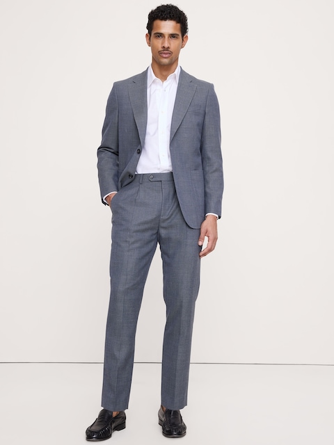 PANTALON DE COMPLET RAFFINÉ DE COUPE ÉTROITE EN LAINE ITALIENNE RESPIRANTE