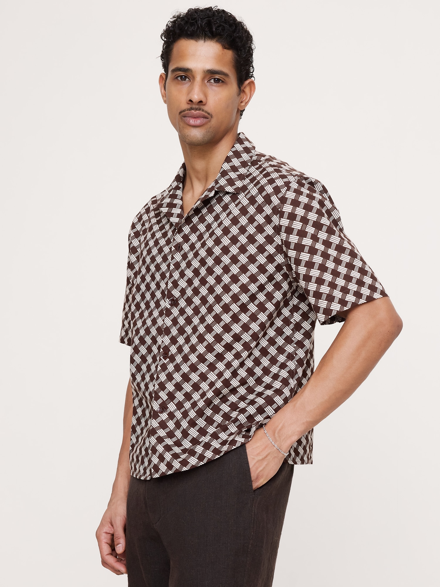 Image number 1 showing, Relaxed-Fit Cotton Slub Resort Shirt